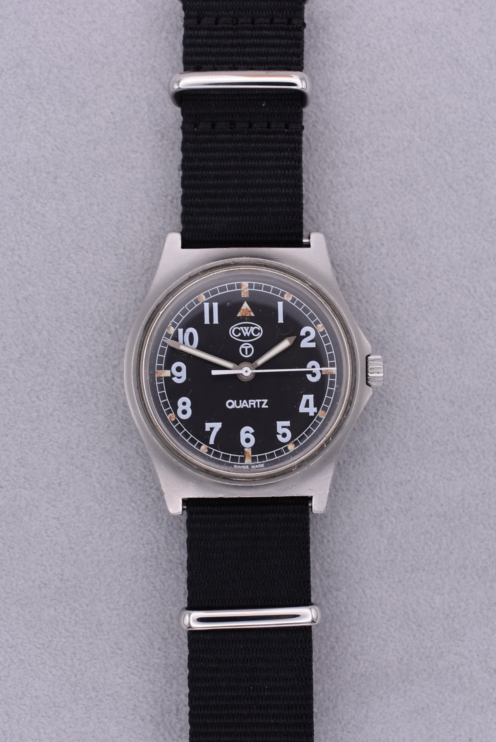 LOT:243 | CWC - a stainless steel military issue wrist watch.