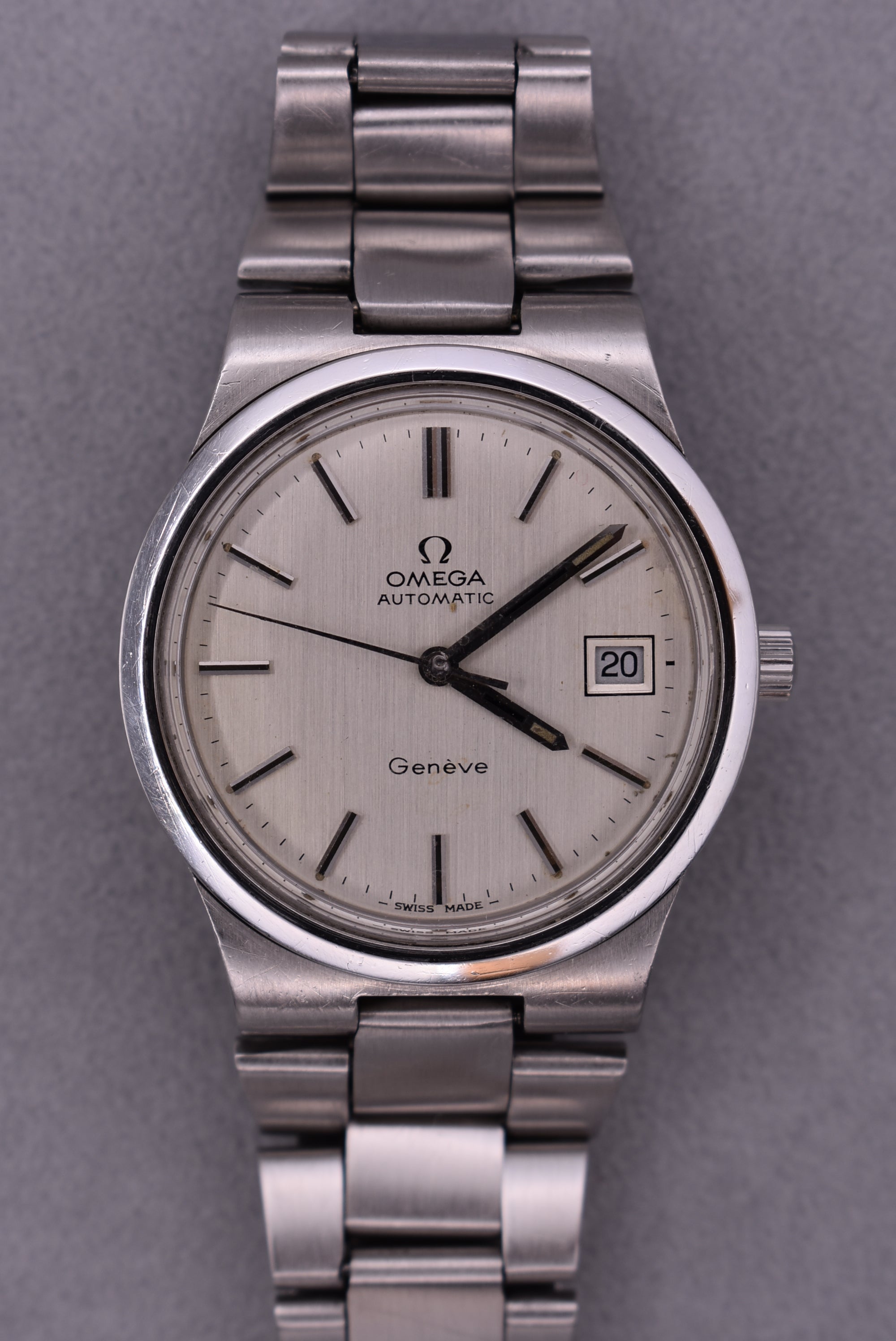 Vintage Omega Geneve Automatic Date Watch, 1970s (Ref. 166.0173