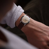 Movado Automatic, Cream Dial with Sub-Seconds, c.1940s (Cal. 115, François Borgel Case)