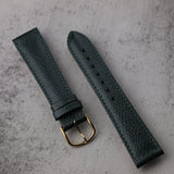 Vintage Dark Green Leather Watch Strap, 19mm