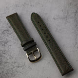 Vintage Forest Green Leather Watch Strap, 18mm