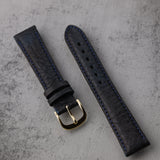 Vintage Navy Blue Leather Watch Strap, 18mm